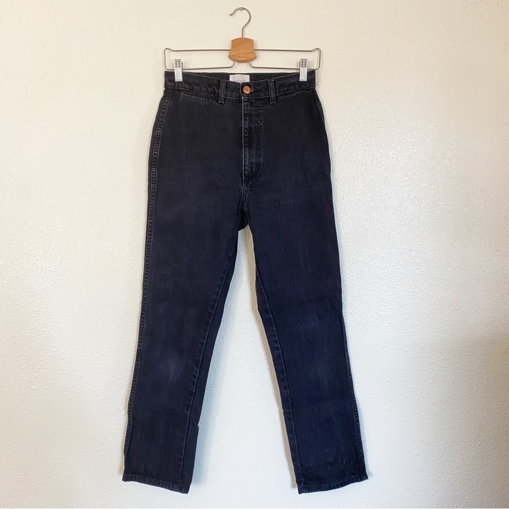 Doen Lena Ultra High Rise Black Tapered Straight Leg Jeans